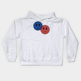 Blue and Red - Smile and Frown Kids Hoodie